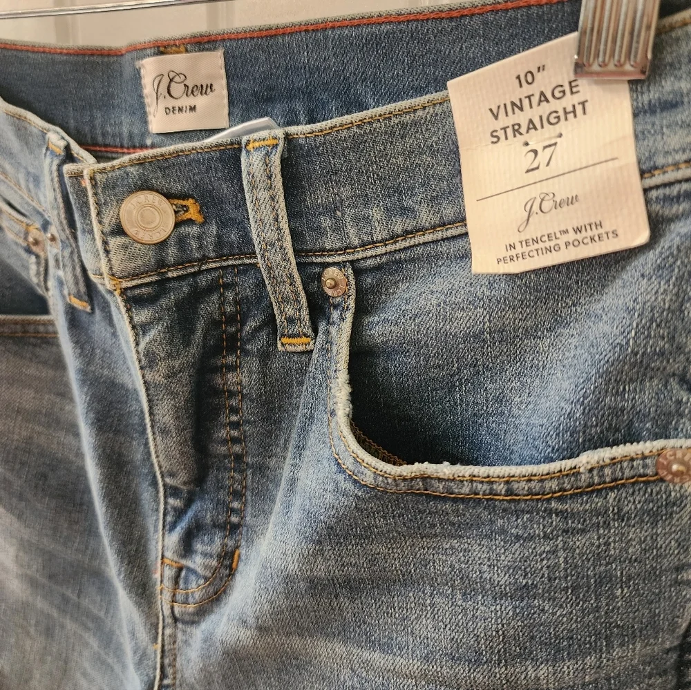 J.Crew Vintage Straight Jeans 27 10" High Rise Light Wash NWT - Picture 2 of 4